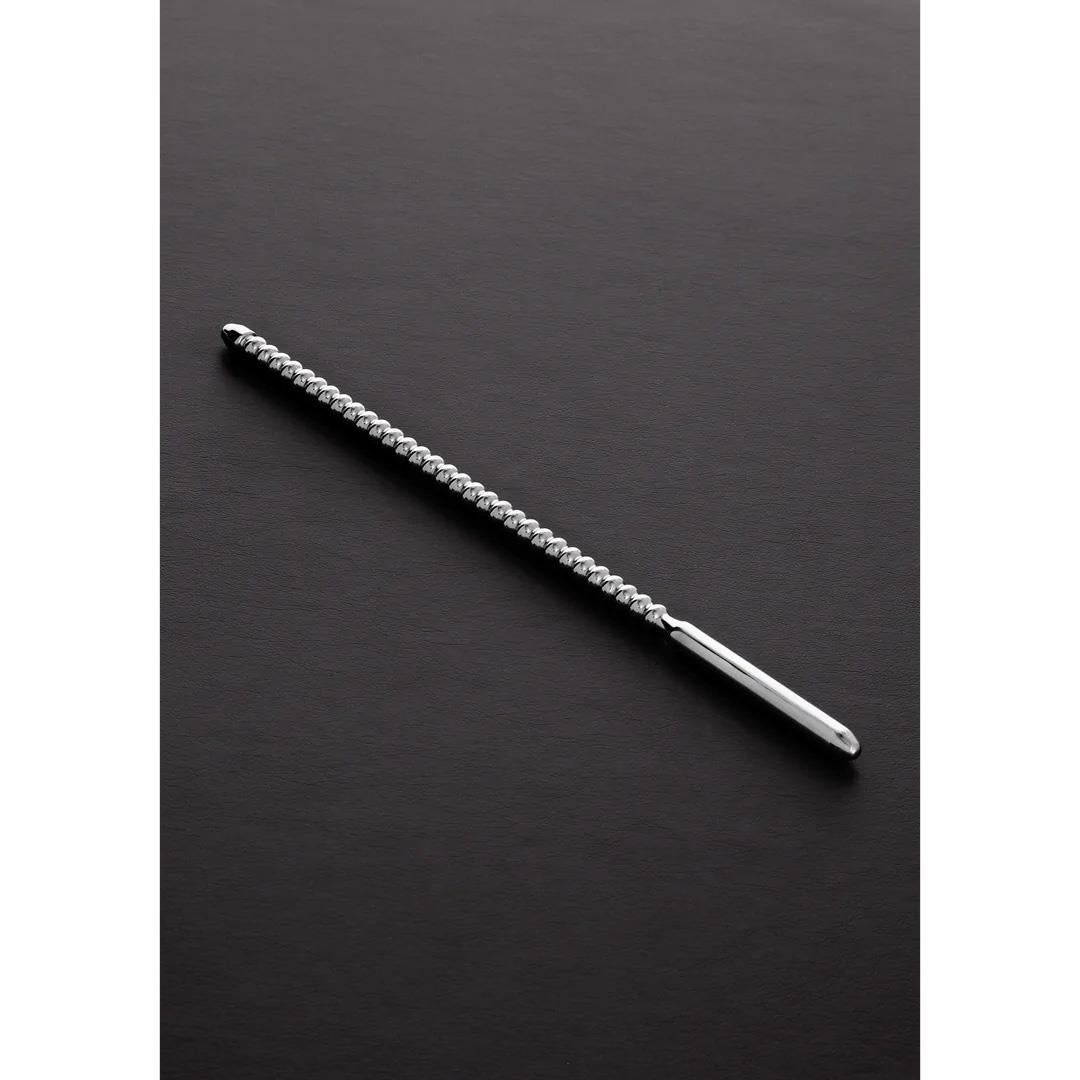 Plug de penis din oțel striat, oțel 24 cm 0,8 cm