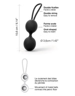 Bile de gheișă din silicon Dorcel Dual Balls Noir