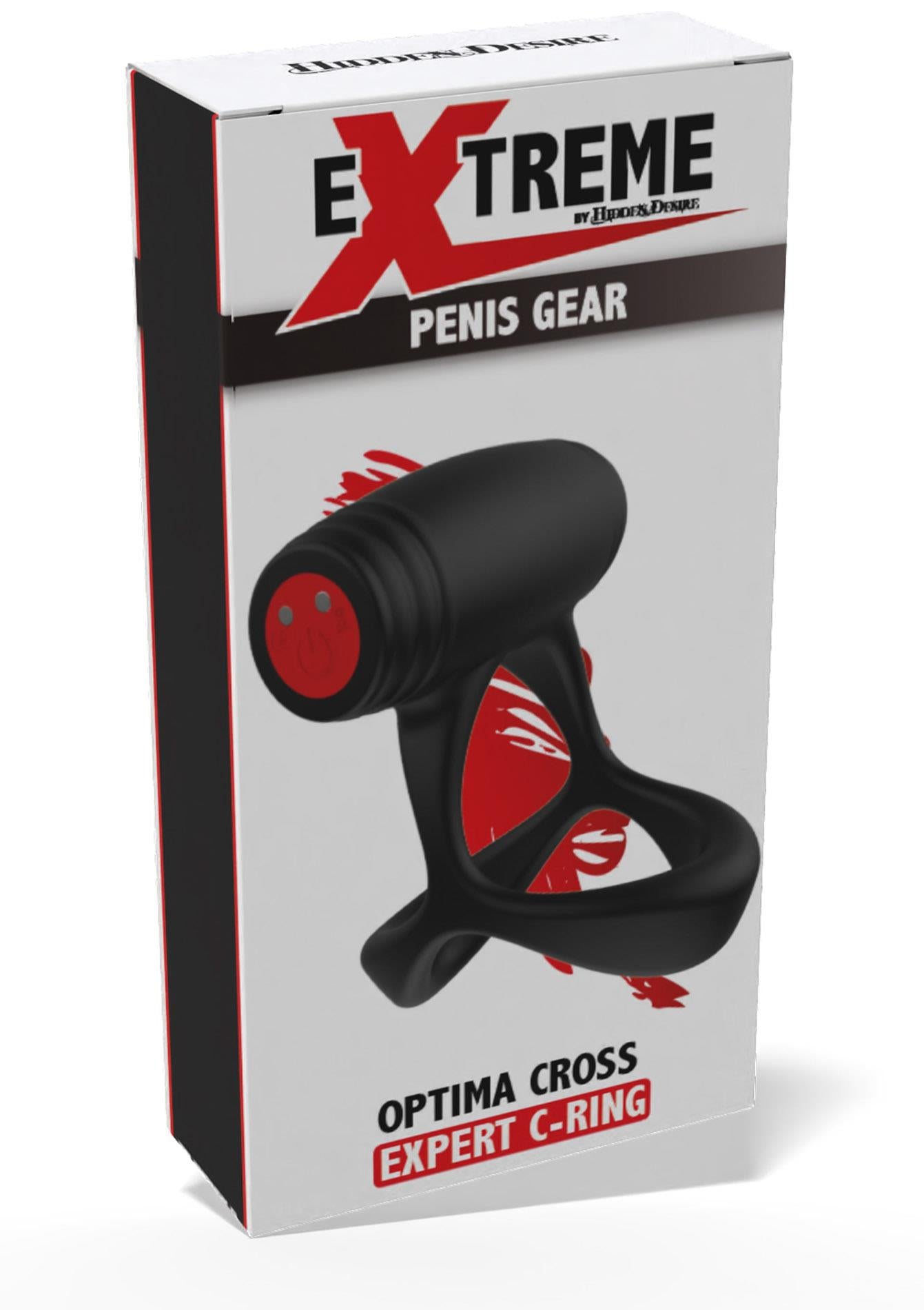 Inel vibrator Optima Cross Xpert Hidden Desire cu 10 moduri, negru