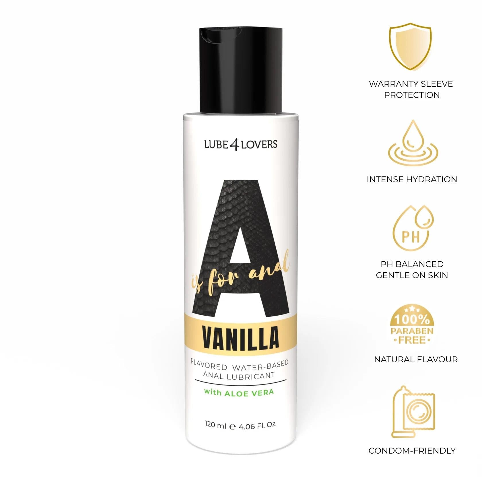 Lubrifiant anal cu vanilie pe bază de apă Lube4lovers 120 ml