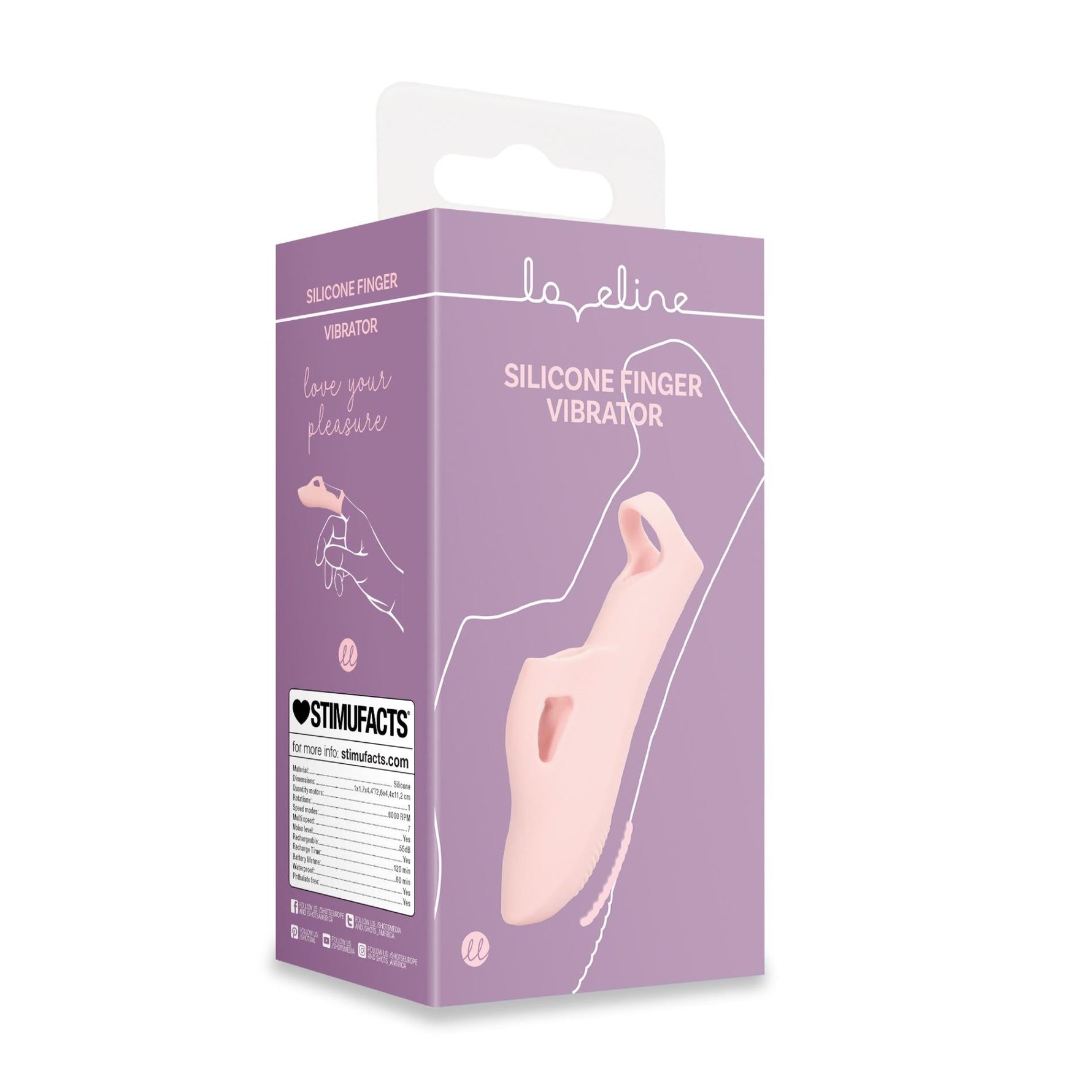 Vibrator pentru deget Loveline din silicon, roz