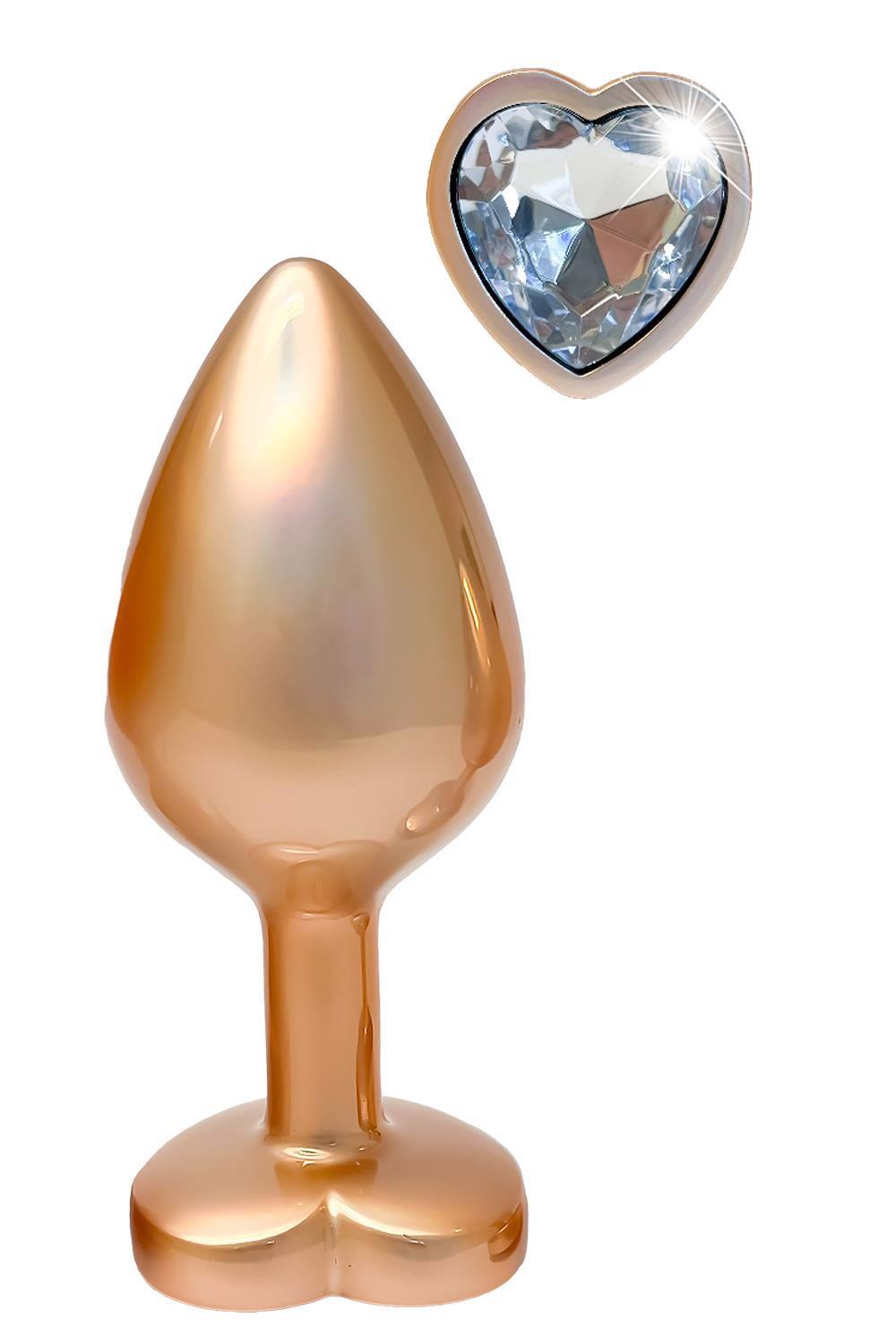 Plug anal Gleaming Love, auriu mat, mediu