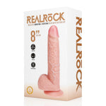 Vibrator rotativ pentru testicule RealRock, realist și cărnos, de 20,5 cm