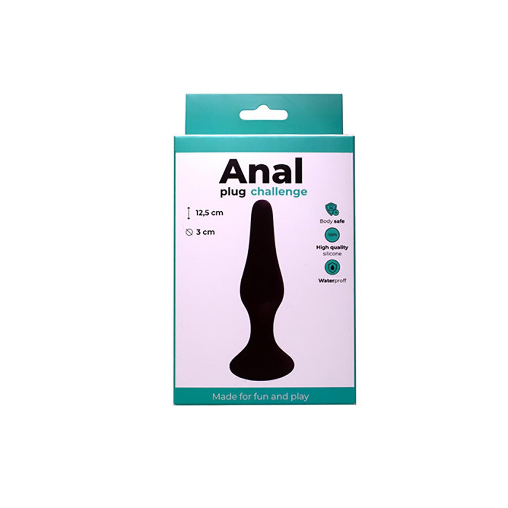 Dop anal din silicon Fantasy negru mare 12,5 cm