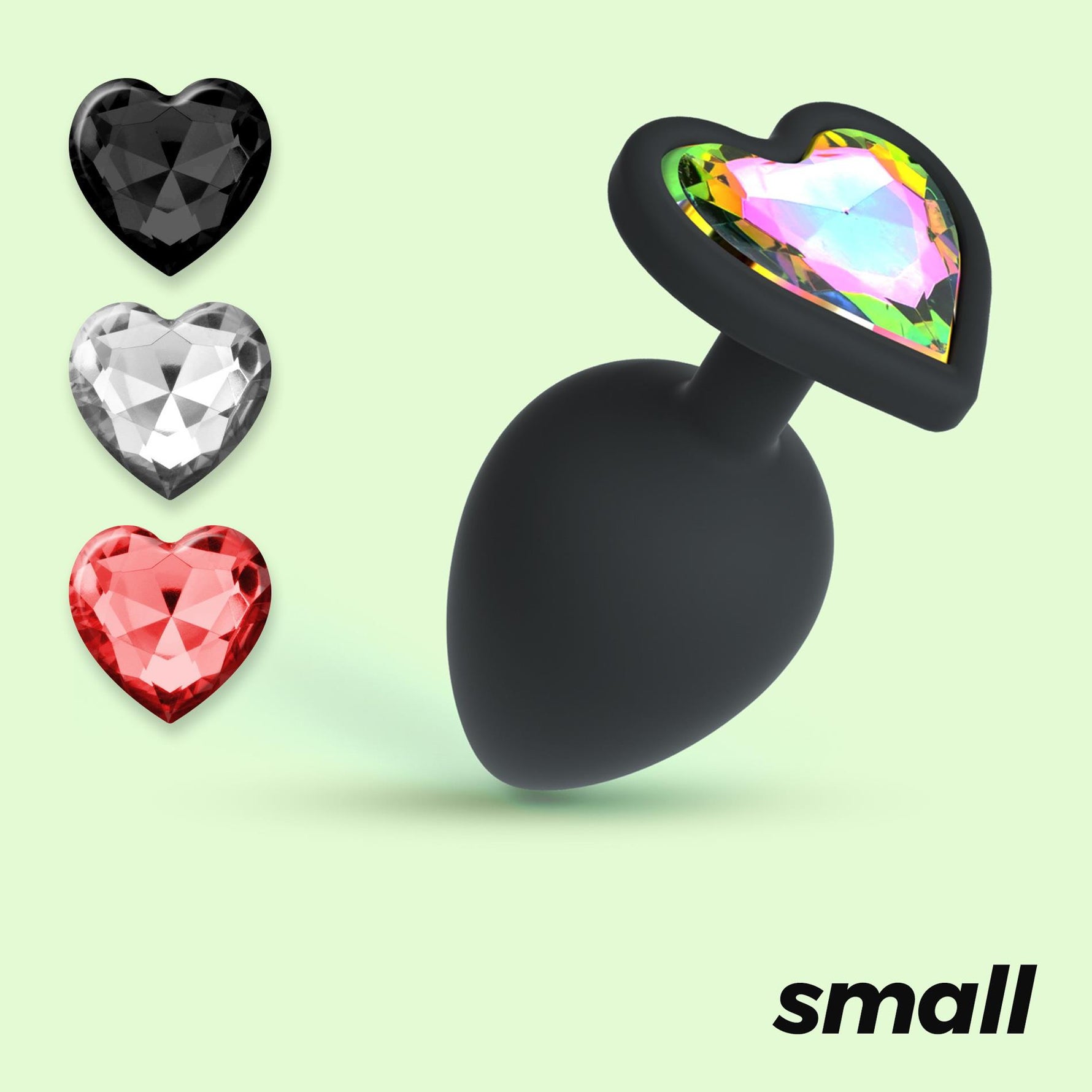 Plug anal din silicon Crushious Cuore mic cu 4 cristale 7cm