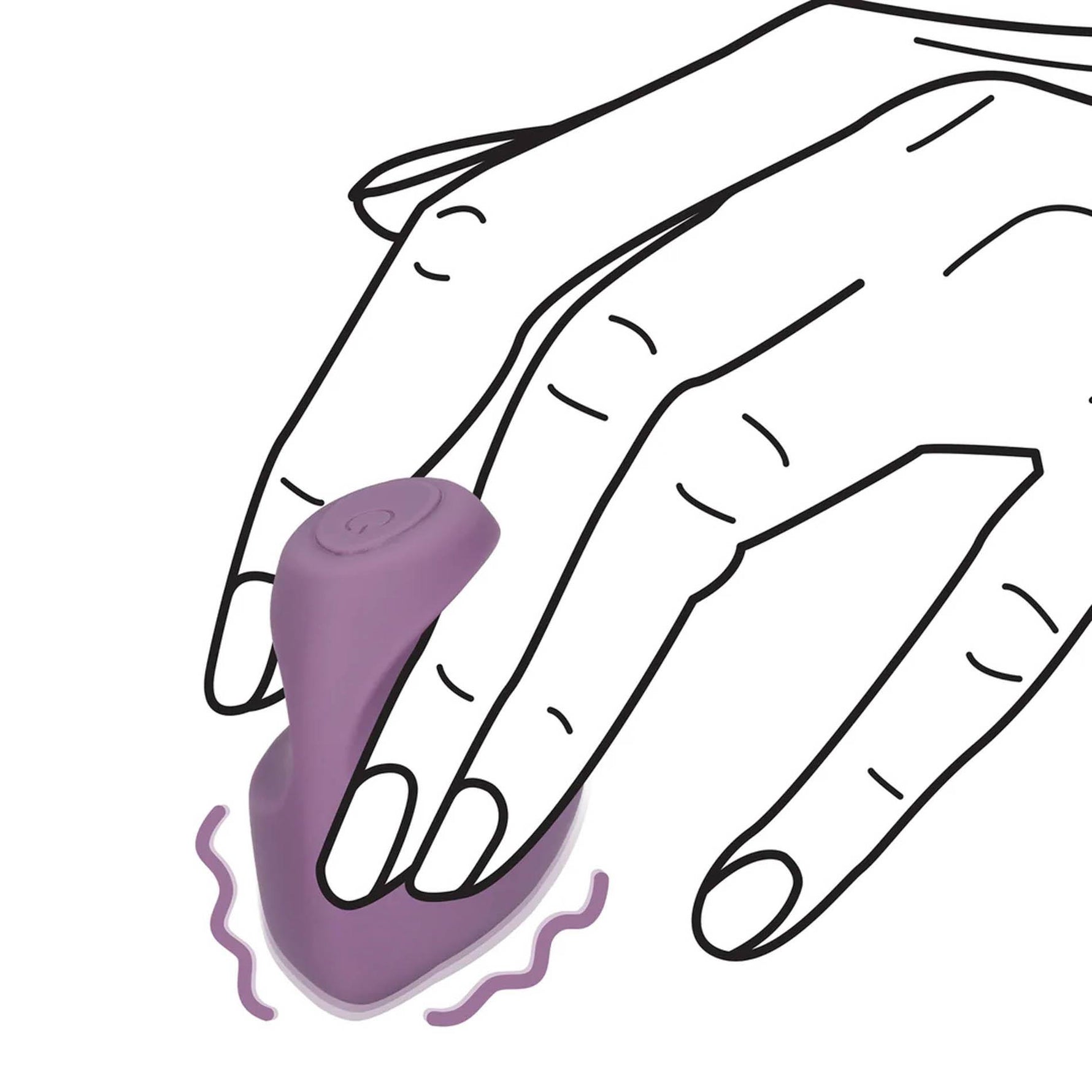 Vibrator pentru deget Loveline din silicon, violet, 3,5 cm