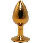 Plug anal mic auriu cu diamant negru Fantasy 7 cm