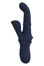 Vibrator Dreamtoys Iris Duo Bunny cu Teste, Albastru
