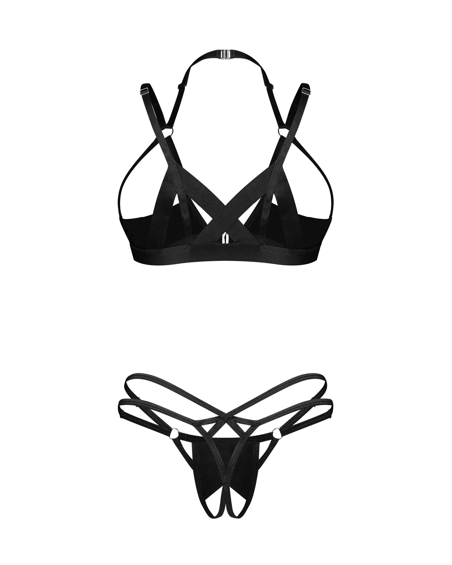 Set lenjerie intimă Keira Lise Obsessive, model S/M, cu deschidere rapidă