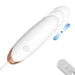 Ou vibrant încălzit prin USB Fox, seria B, alb, 21 cm, cu împingeri