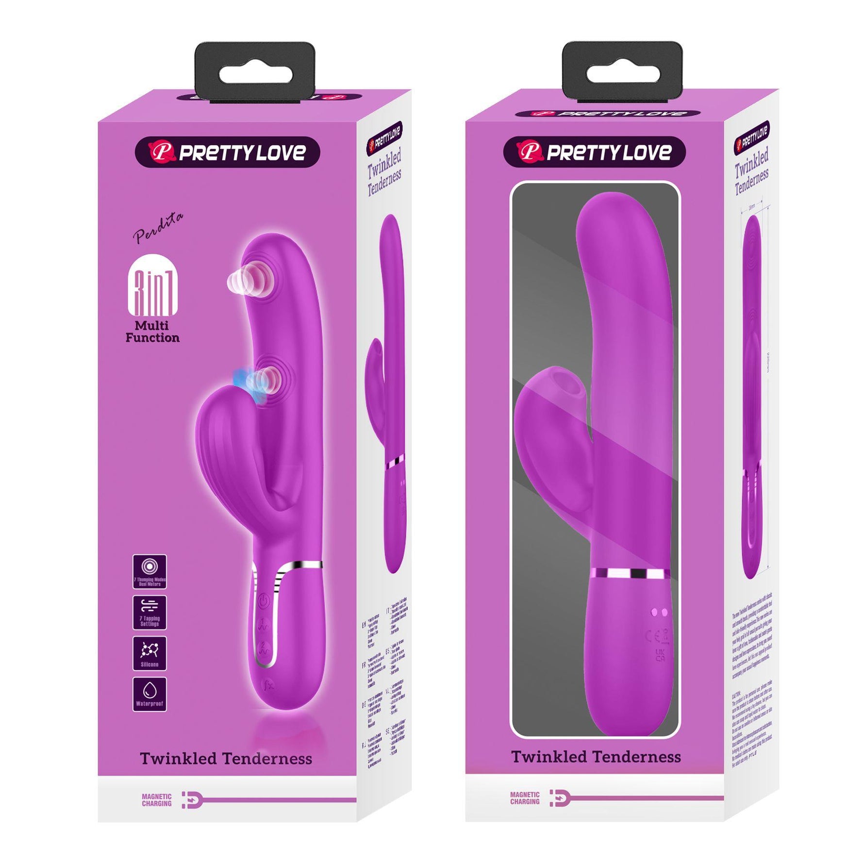 Vibrator USB din silicon Pretty Love Twinkled Tenderness cu aspect de iepuraș