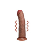 Vibrator realist curbat RealRock, culoarea pielii, 17 cm