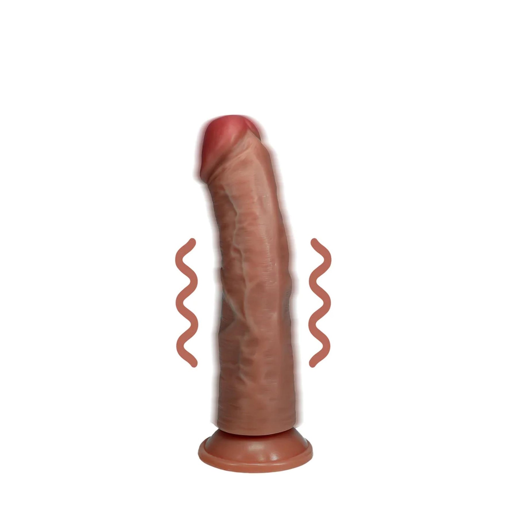 Vibrator realist curbat RealRock, culoarea pielii, 17 cm