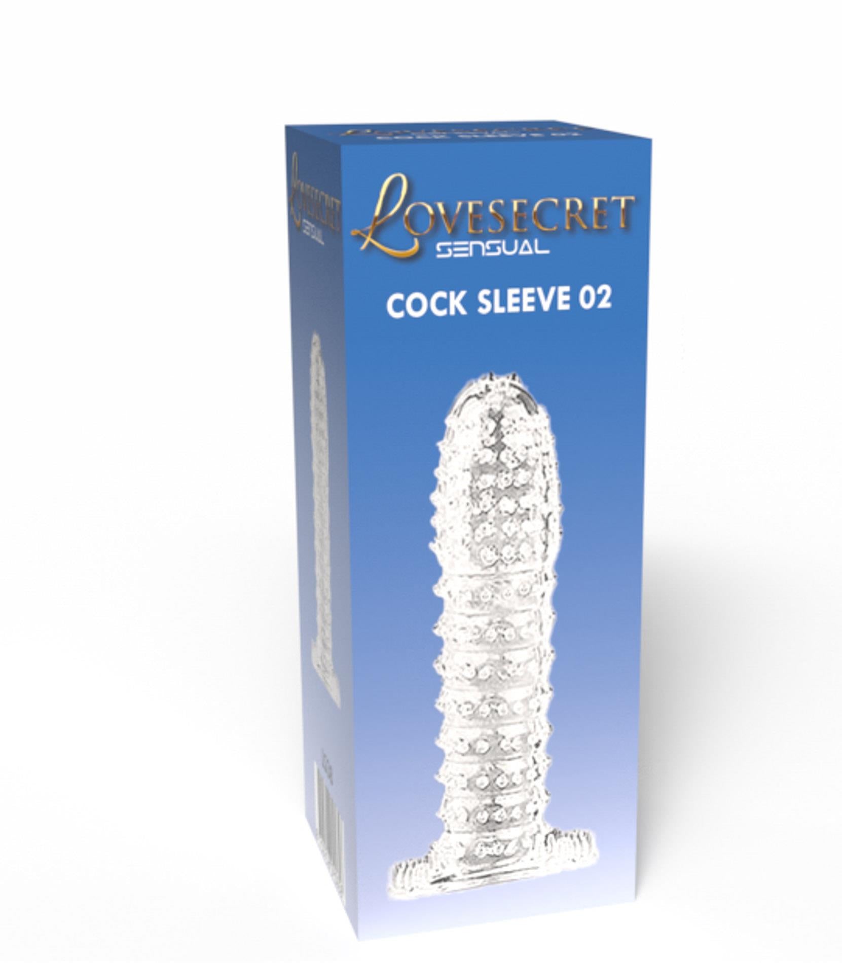 Manșon transparent pentru penis Lovesecret cu proeminențe 12,5 cm