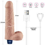 Dildo vibrant realist cu USB Lovetoy Real Softee 23 cm Flesh