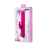 Vibrator iepure JOS BALLE cu bile mobile, silicon, roz, 23 cm