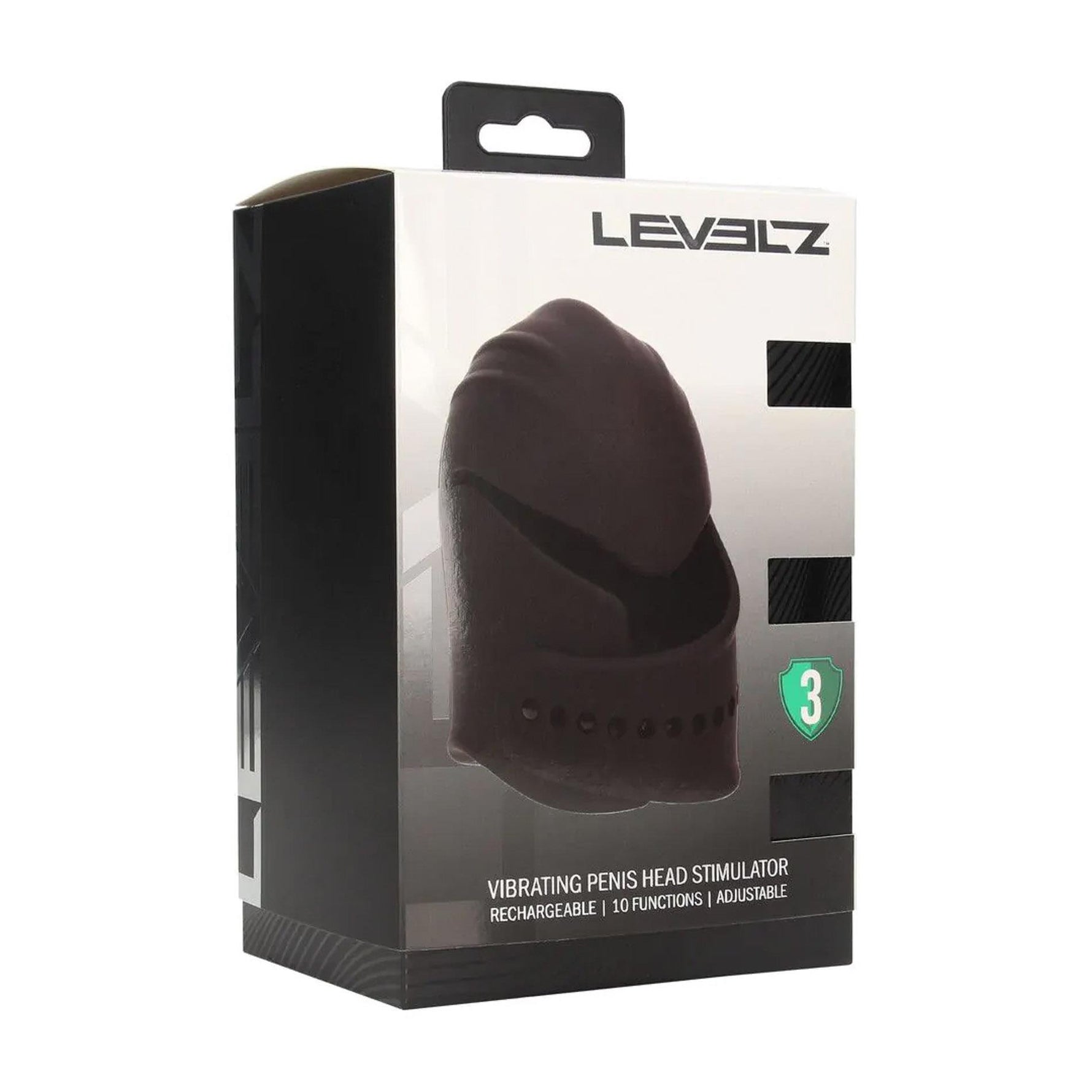Stimulator vibrant pentru capul penisului Levelz din silicon, reglabil, negru