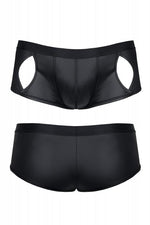 Pantaloni scurți bărbătești Regnes Fetish Planet cu aspect umed, negri, mărimea S