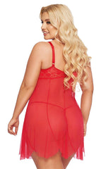 Babydoll Carla roșu 3XL Colecția SoftLine