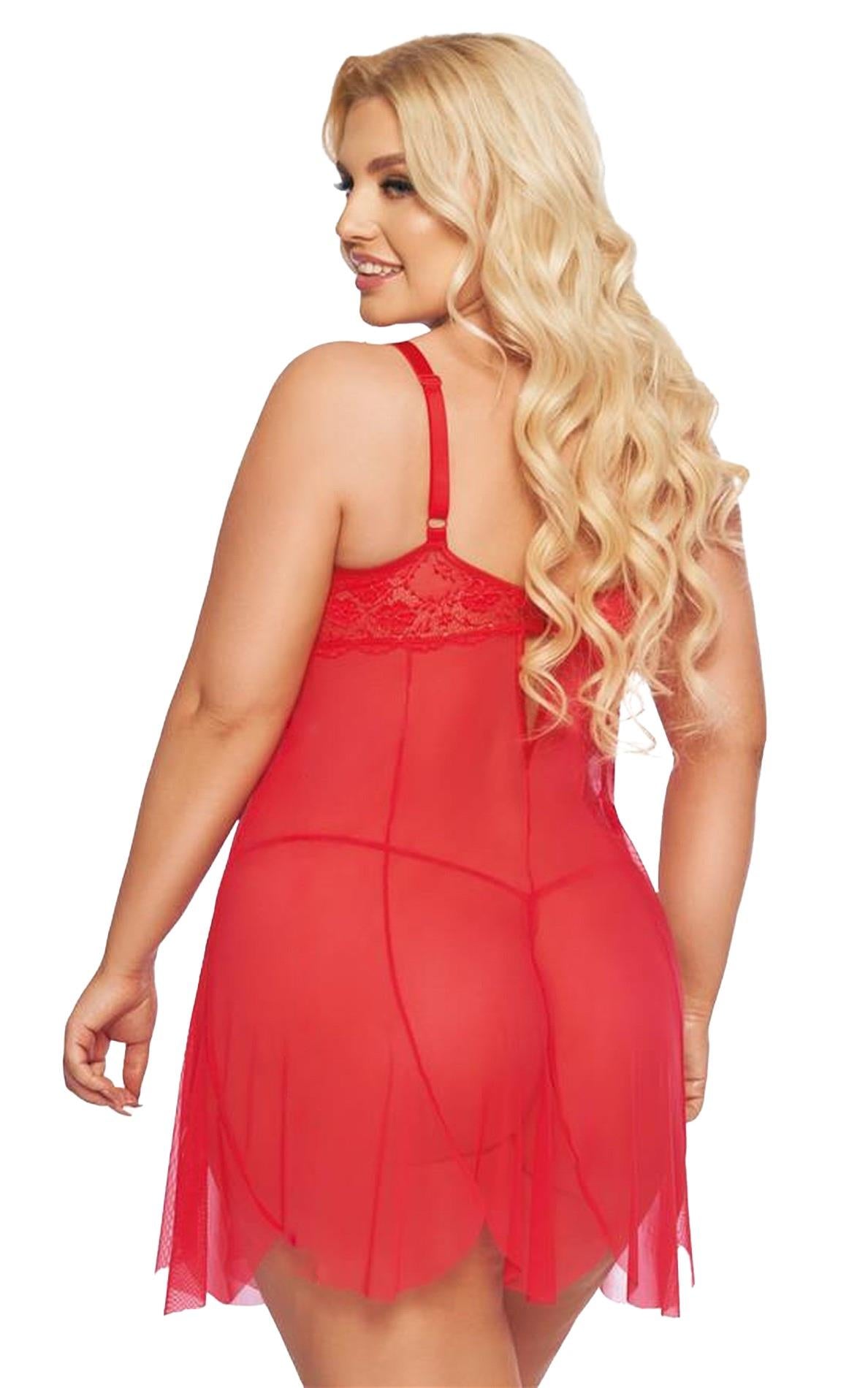 Babydoll Carla roșu 3XL Colecția SoftLine