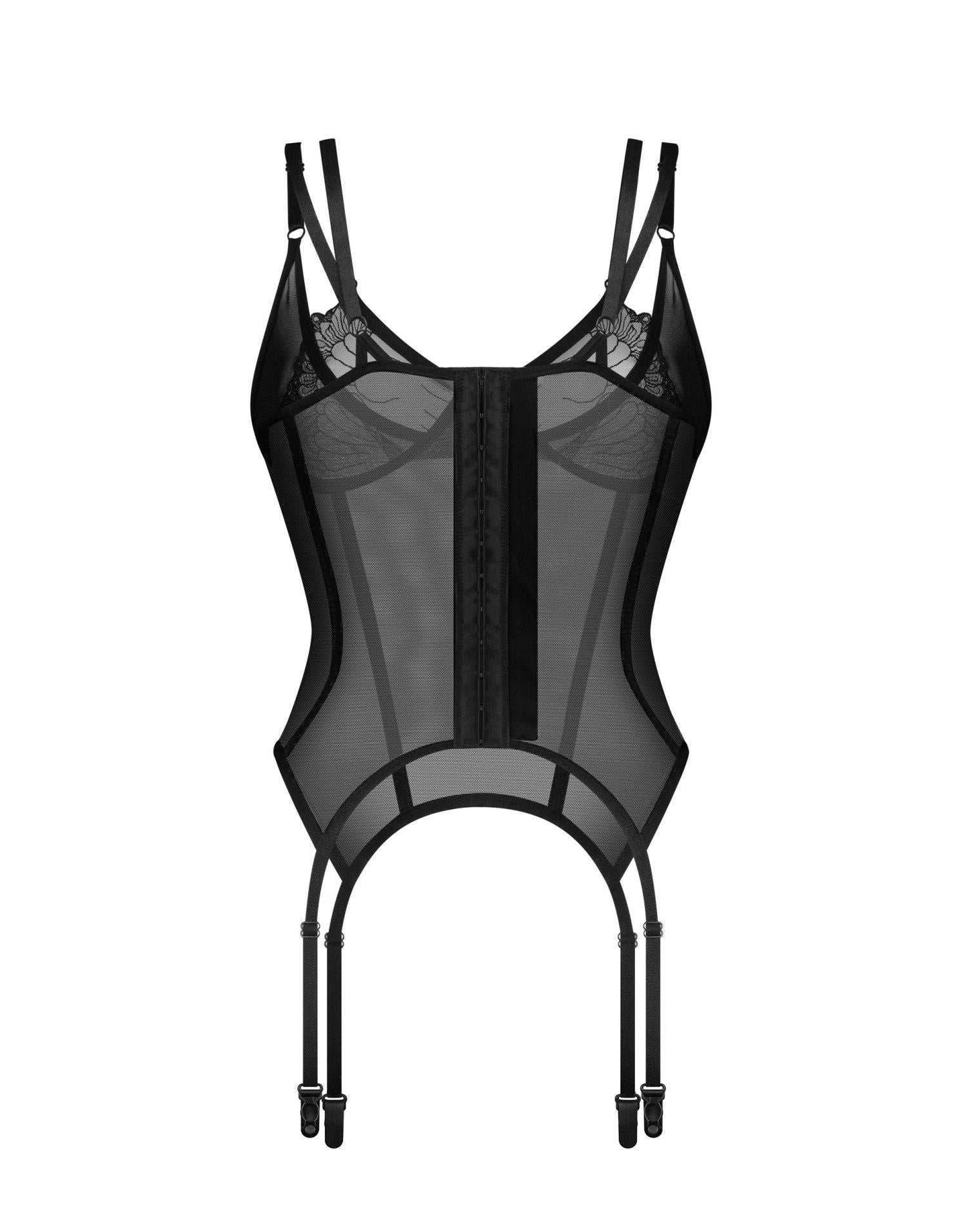 Corset Arrowel Negru cu Bretele Obsessive L/XL