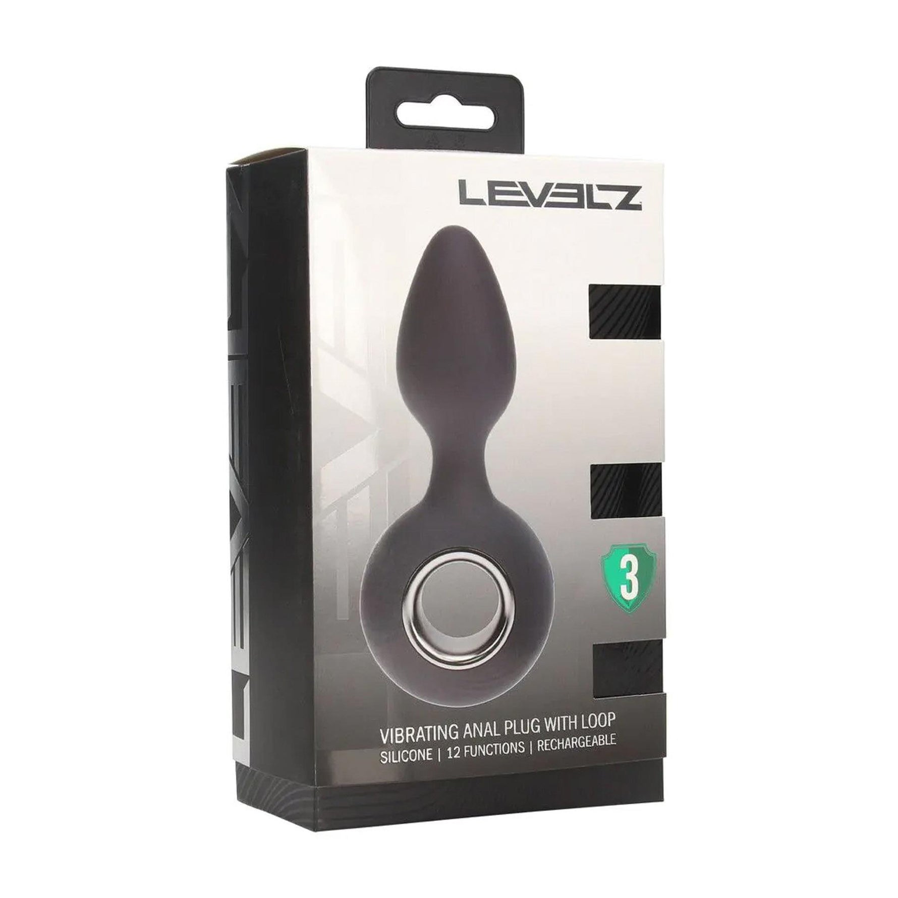 Dop anal vibrant din silicon cu buclă - Negru