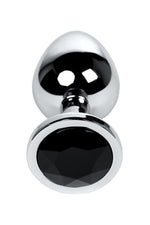 Plug anal metalic TOYFA argintiu cu cristal negru
