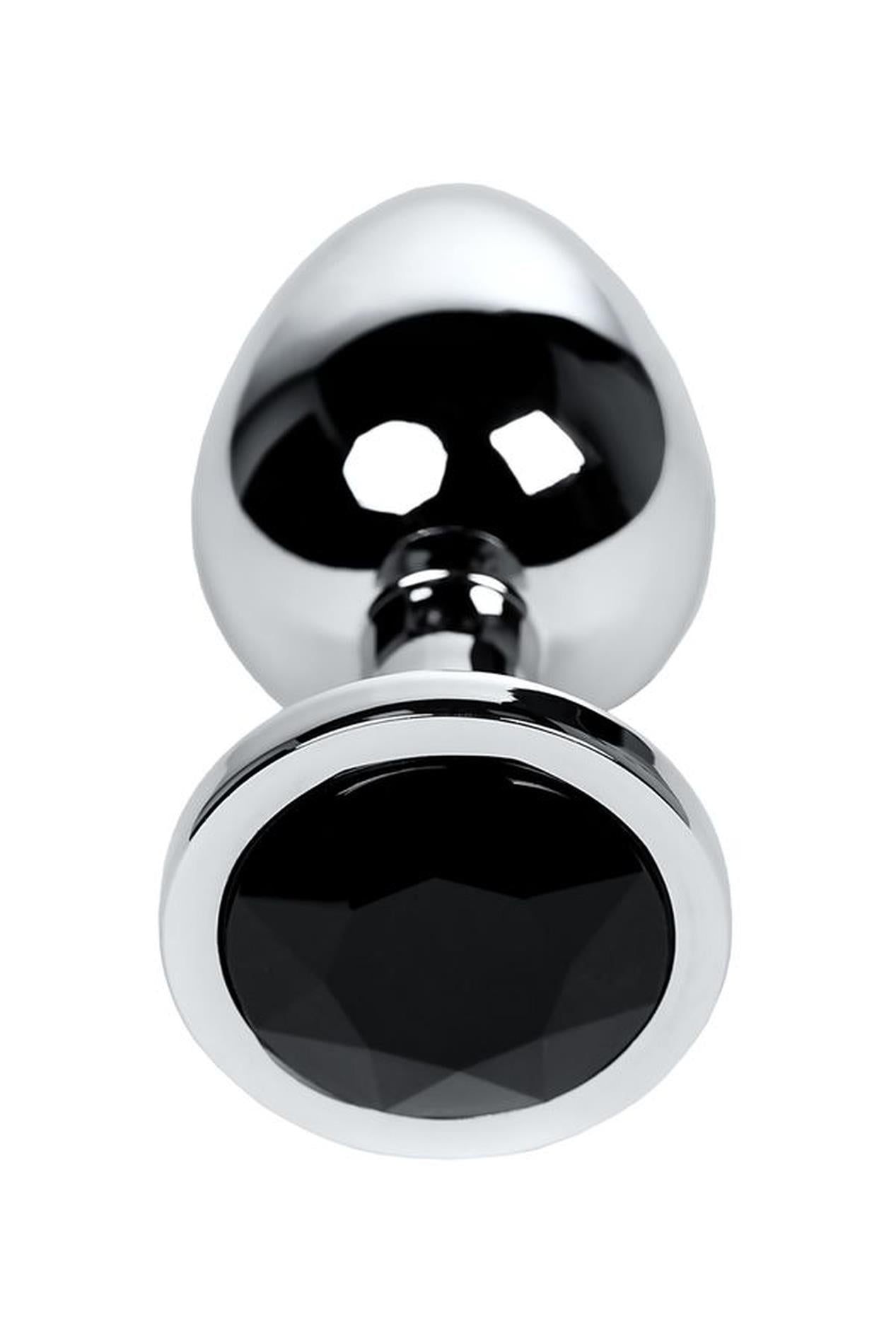 Plug anal metalic TOYFA argintiu cu cristal negru