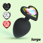 Plug anal mare Crushious Cuore cu cristale interschimbabile