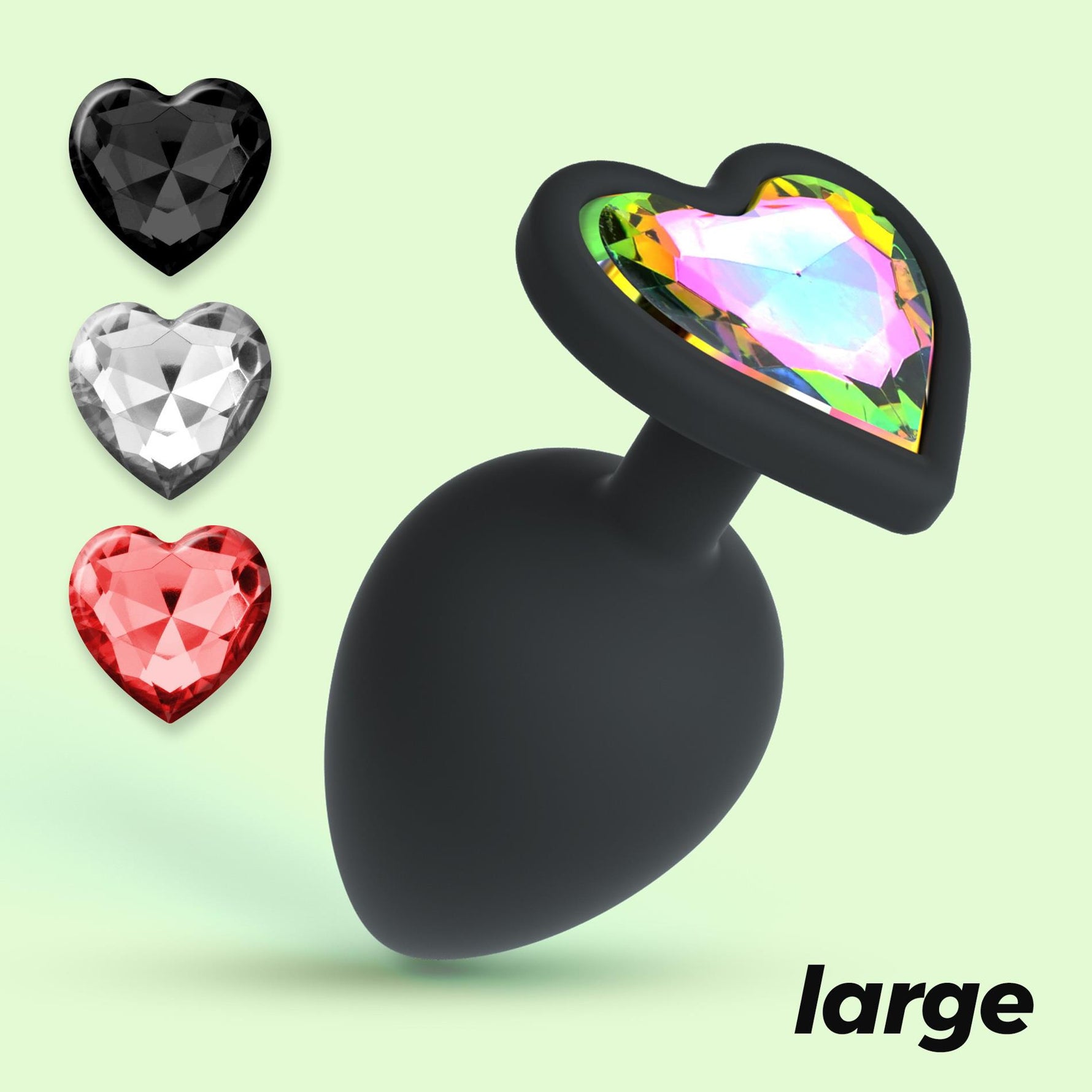 Plug anal mare Crushious Cuore cu cristale interschimbabile