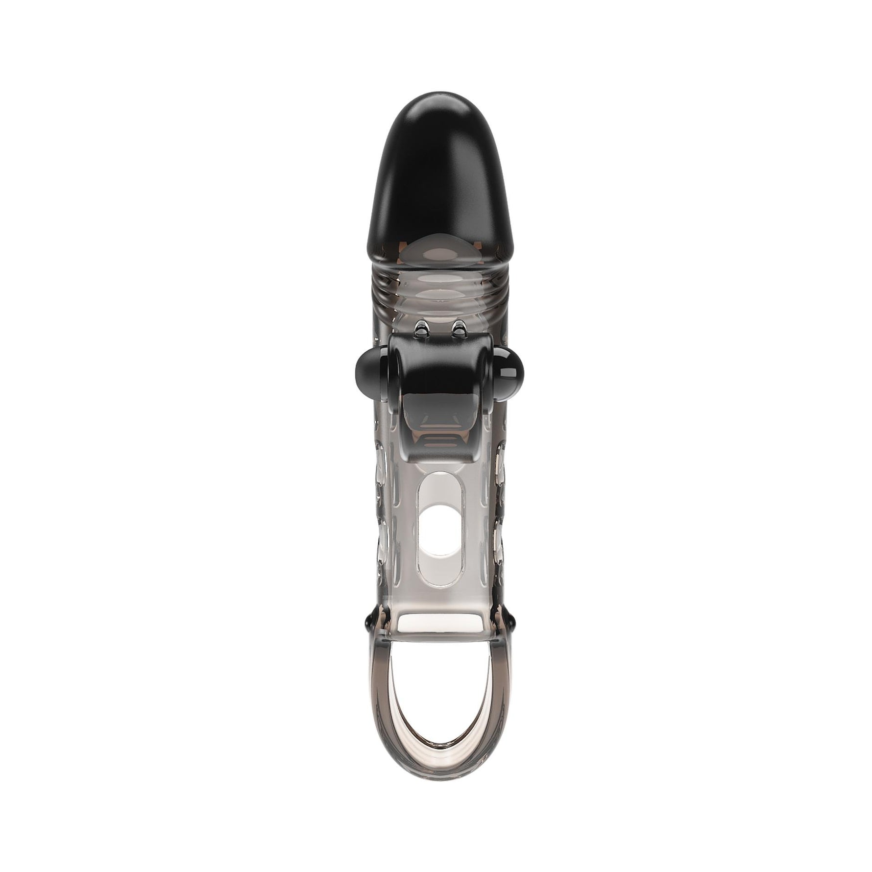 Extensor vibrant pentru penis Romance cu stimulator, negru
