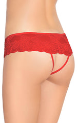 Pantaloni scurți SoftLine cu dantelă roșii S/M