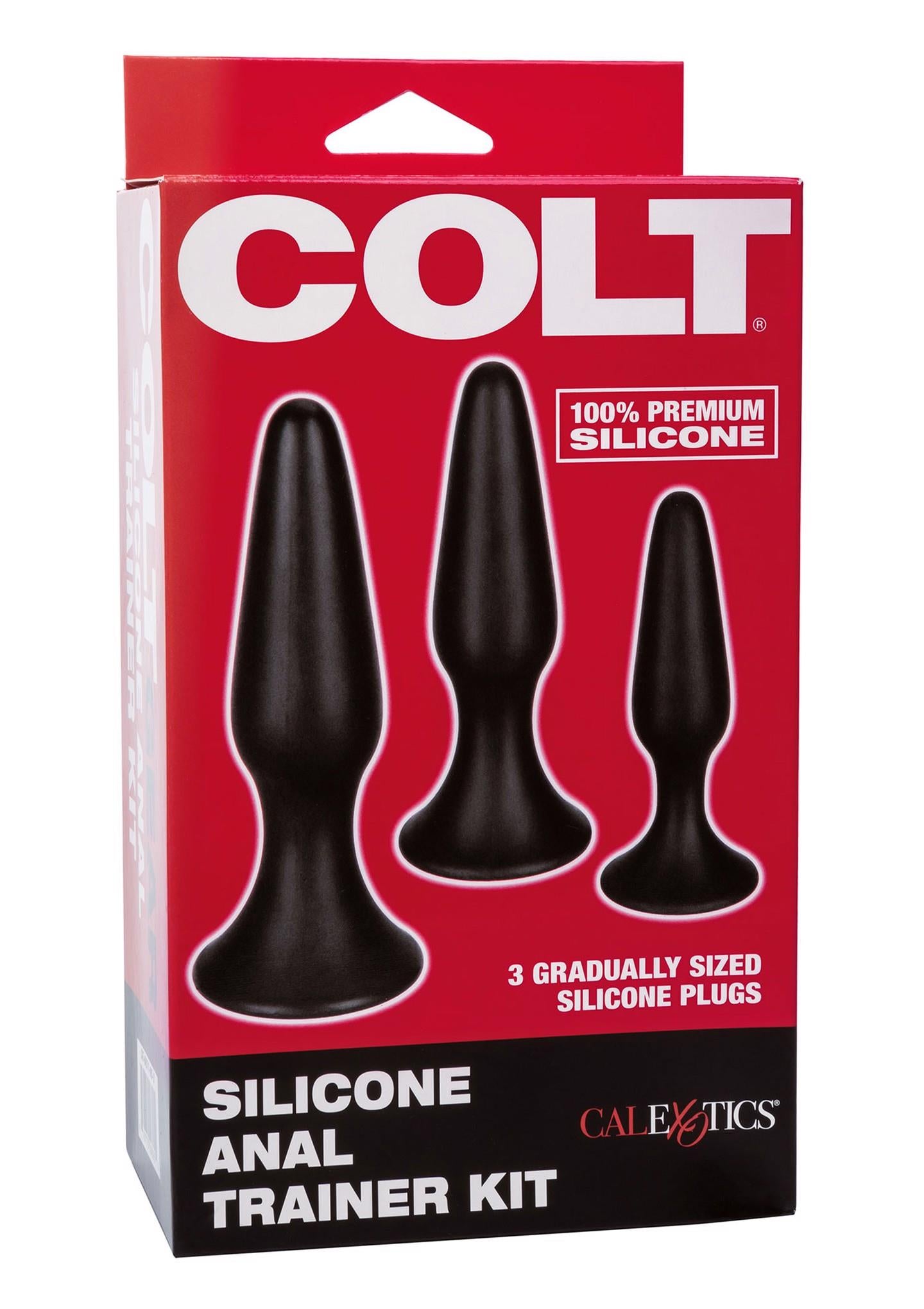 Set de dopuri anale Colt din silicon negru