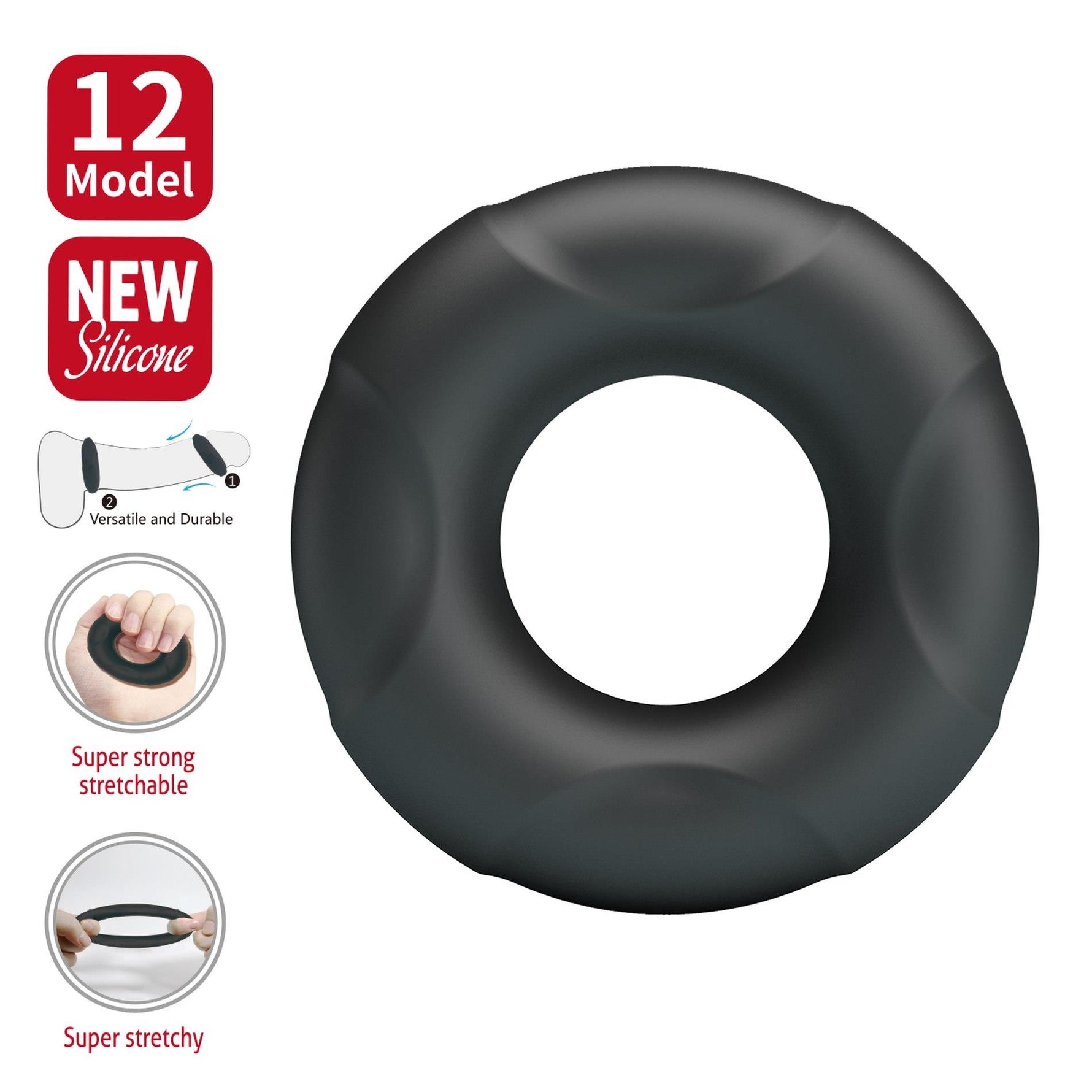 Inel Arvell Crazy Bull din silicon rezistent la apă 2,8 cm