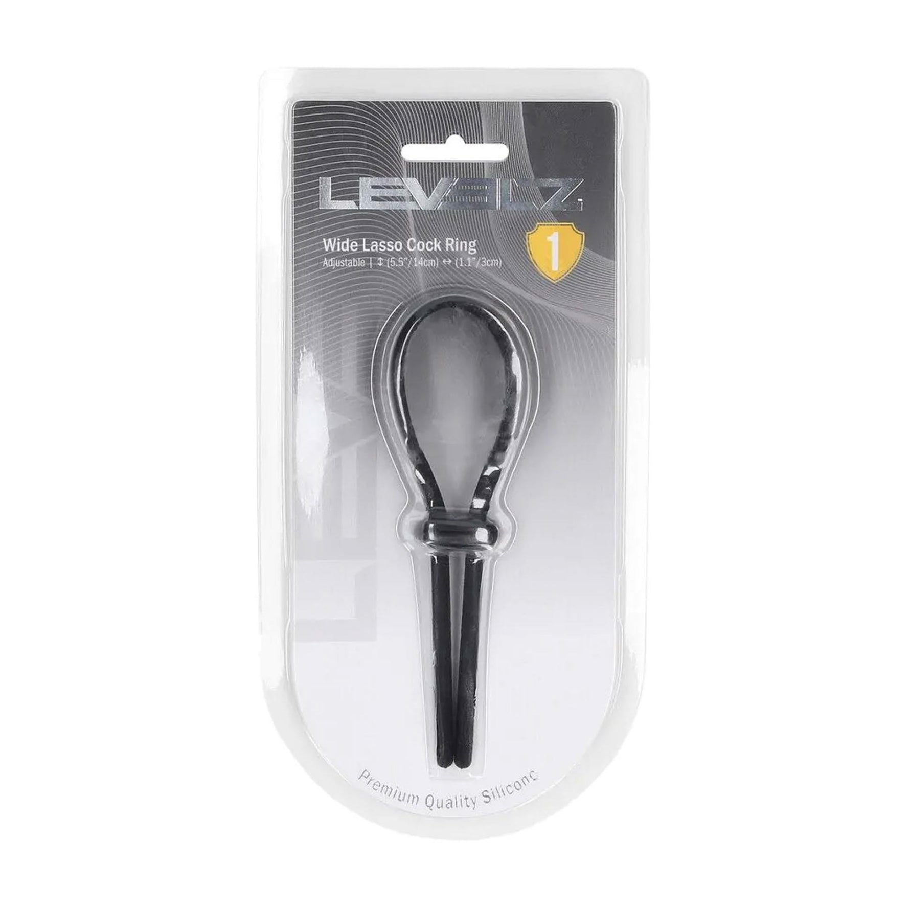 Inel de penis reglabil Levelz din silicon Lasso, negru, 14 cm
