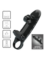 Extensor vibrant pentru penis Romance, negru, realist