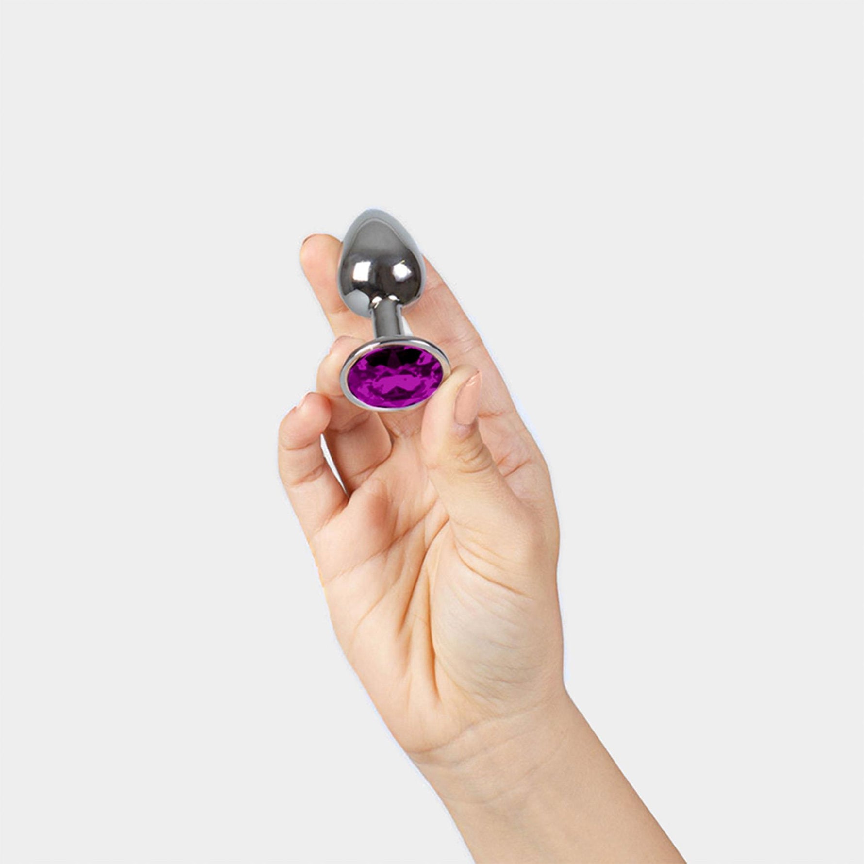 Plug anal metalic violet Secret Play cu cristal