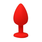 Plug anal din silicon Fantasy Red mare cu cristal 9 cm
