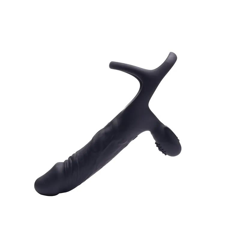 Dildo vibrant cu penetrare dublă USB Fantasy Hephaestus 19,5 cm
