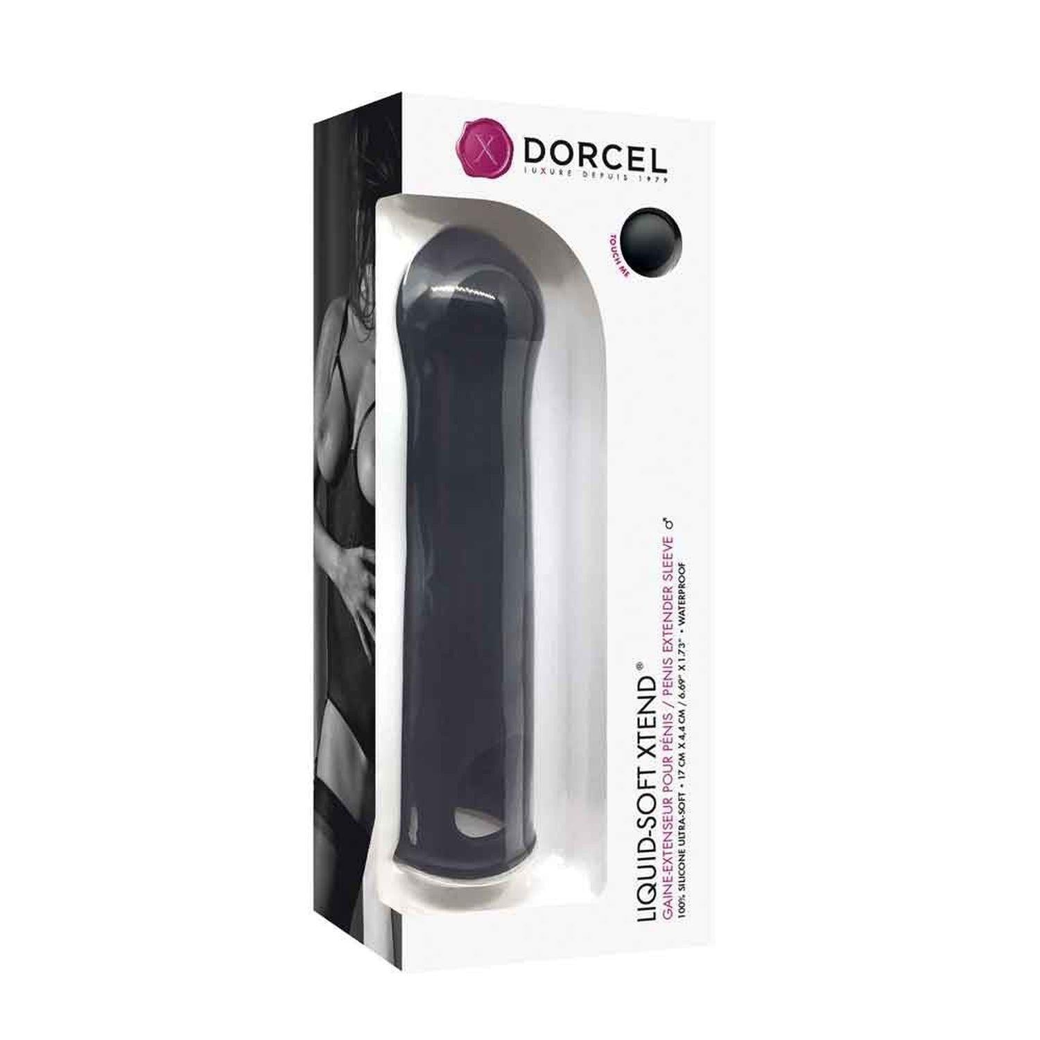 Extensie Dorcel Liquid Soft XTend din silicon, neagră, 17 cm
