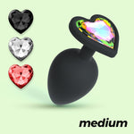 Plug anal regulat Crushious Cuore cu cristale înlocuibile 8cm