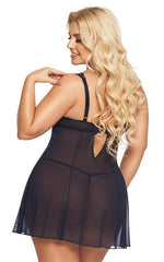 Babydoll senzual Berta albastru 3XL SoftLine