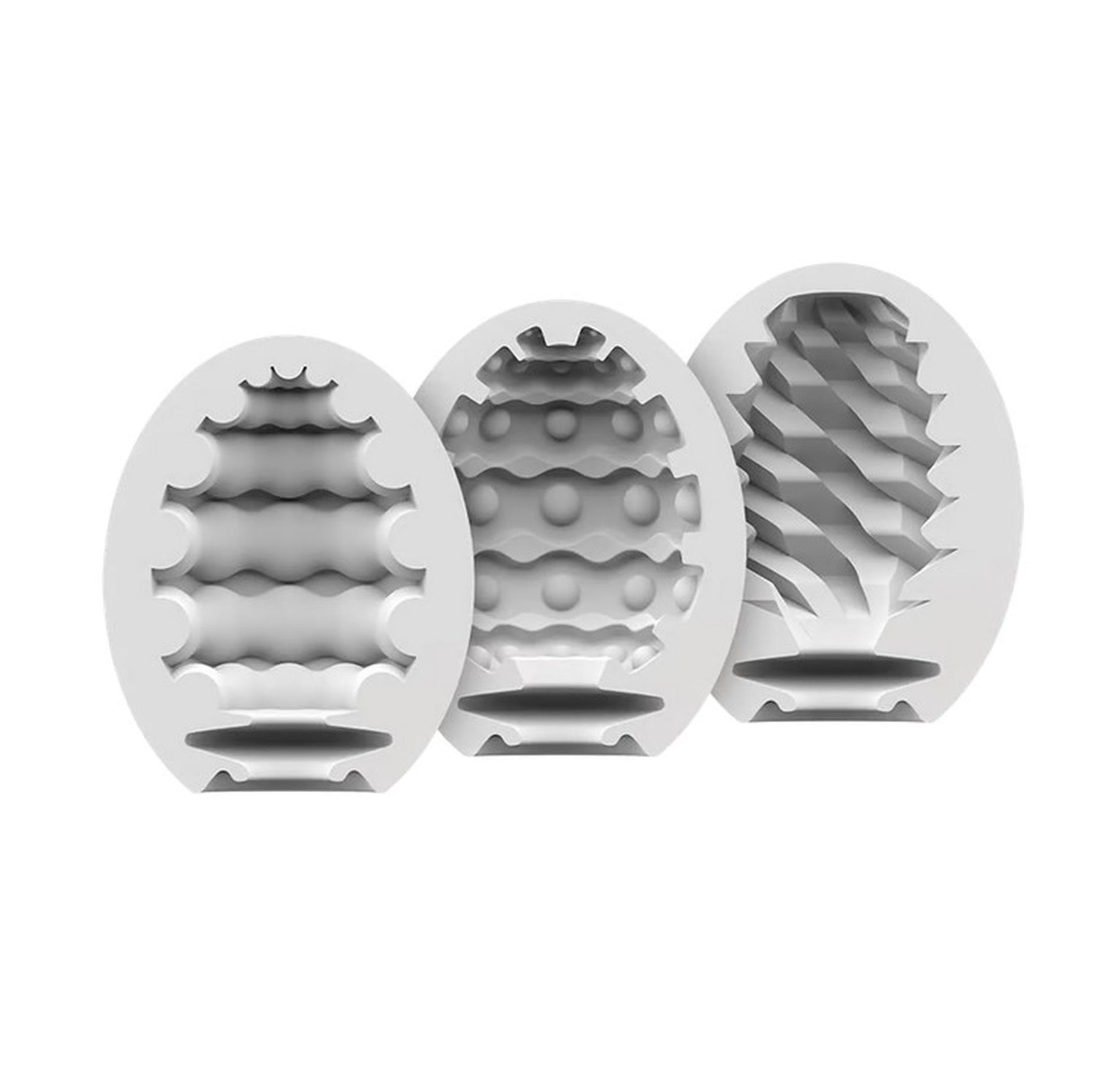 Set de 3 ouă de masturbare Satisfyer Riffle Bubble Fierce TPE 6-5 cm