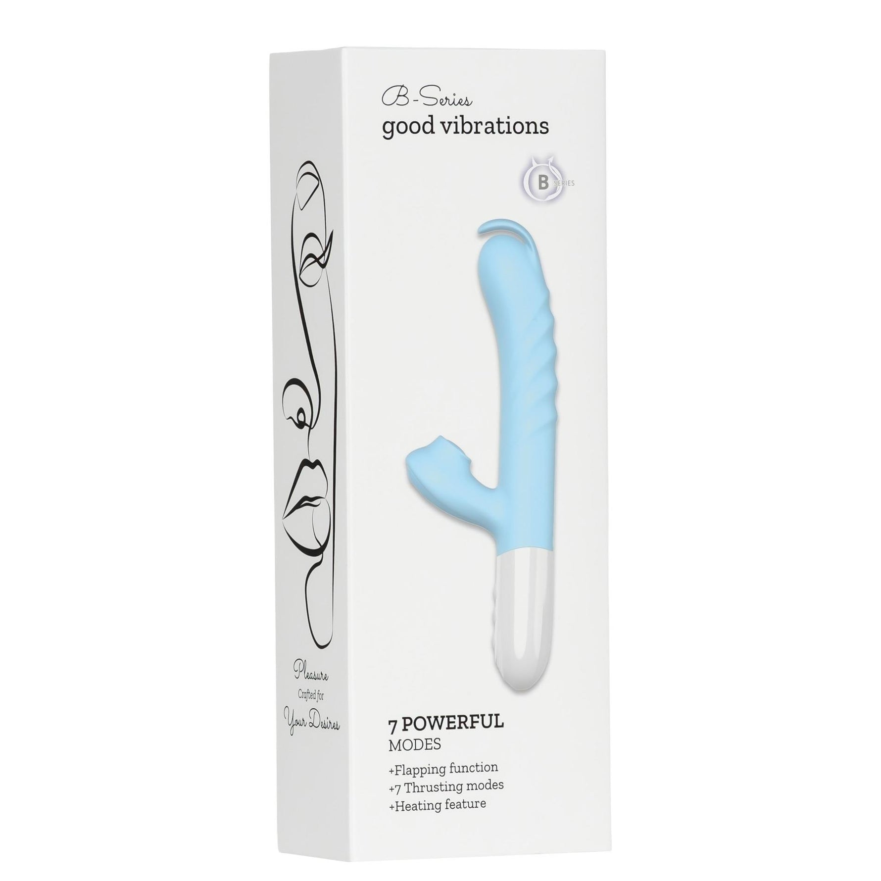 Vibrator din silicon seria B Fox Flapping, cu 7 moduri, încălzit, 25 cm