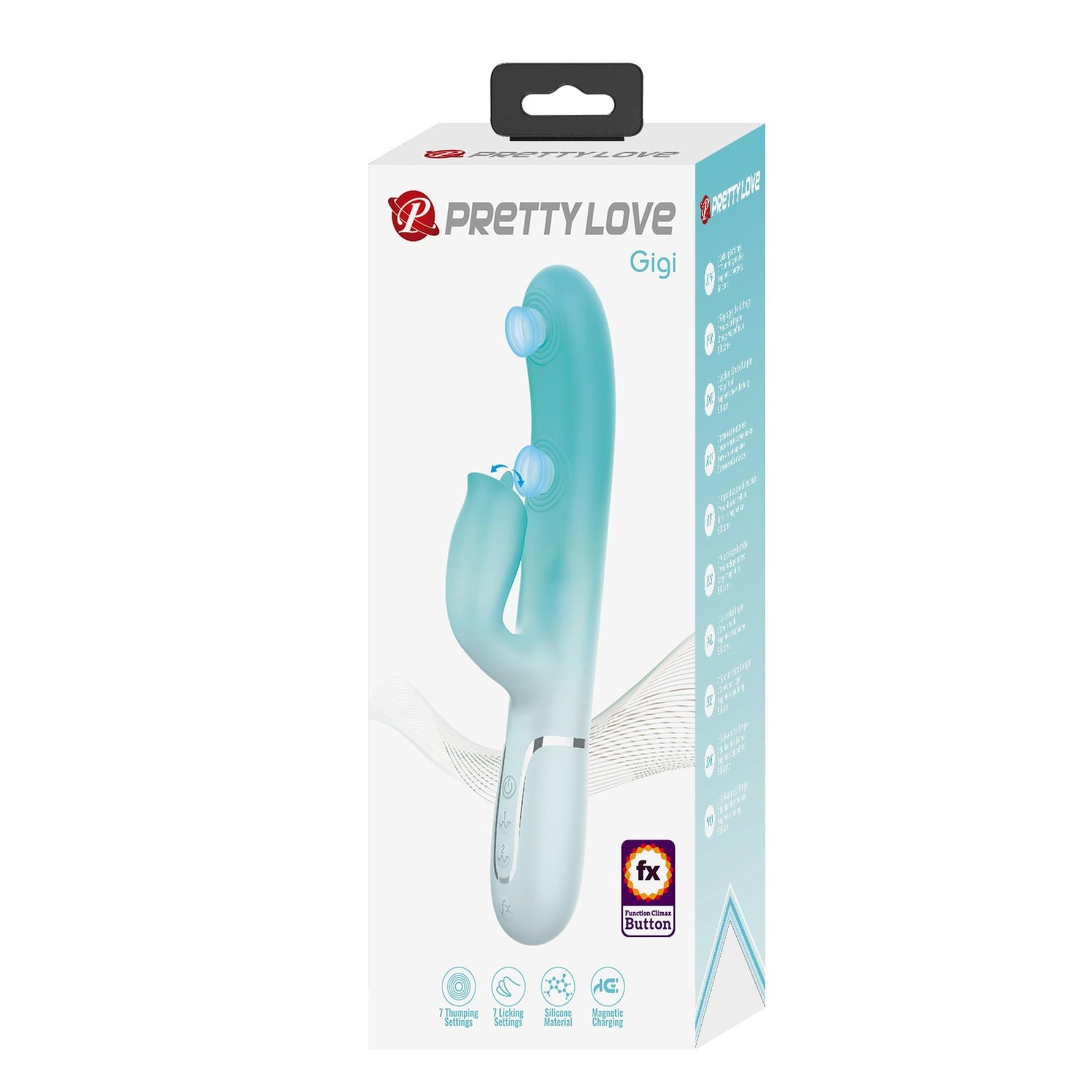 Vibrator Pretty Love Gigi din silicon cu formă de iepuraș, 7 impulsuri, 7 linguri, USB
