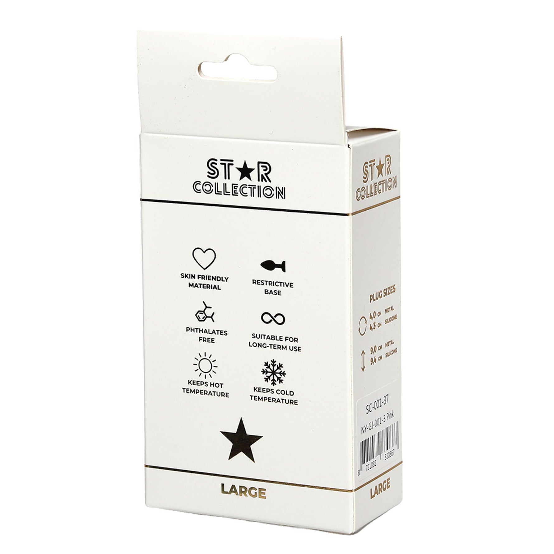 Plug anal din silicon Star Collection roz L 10cm cu piatră