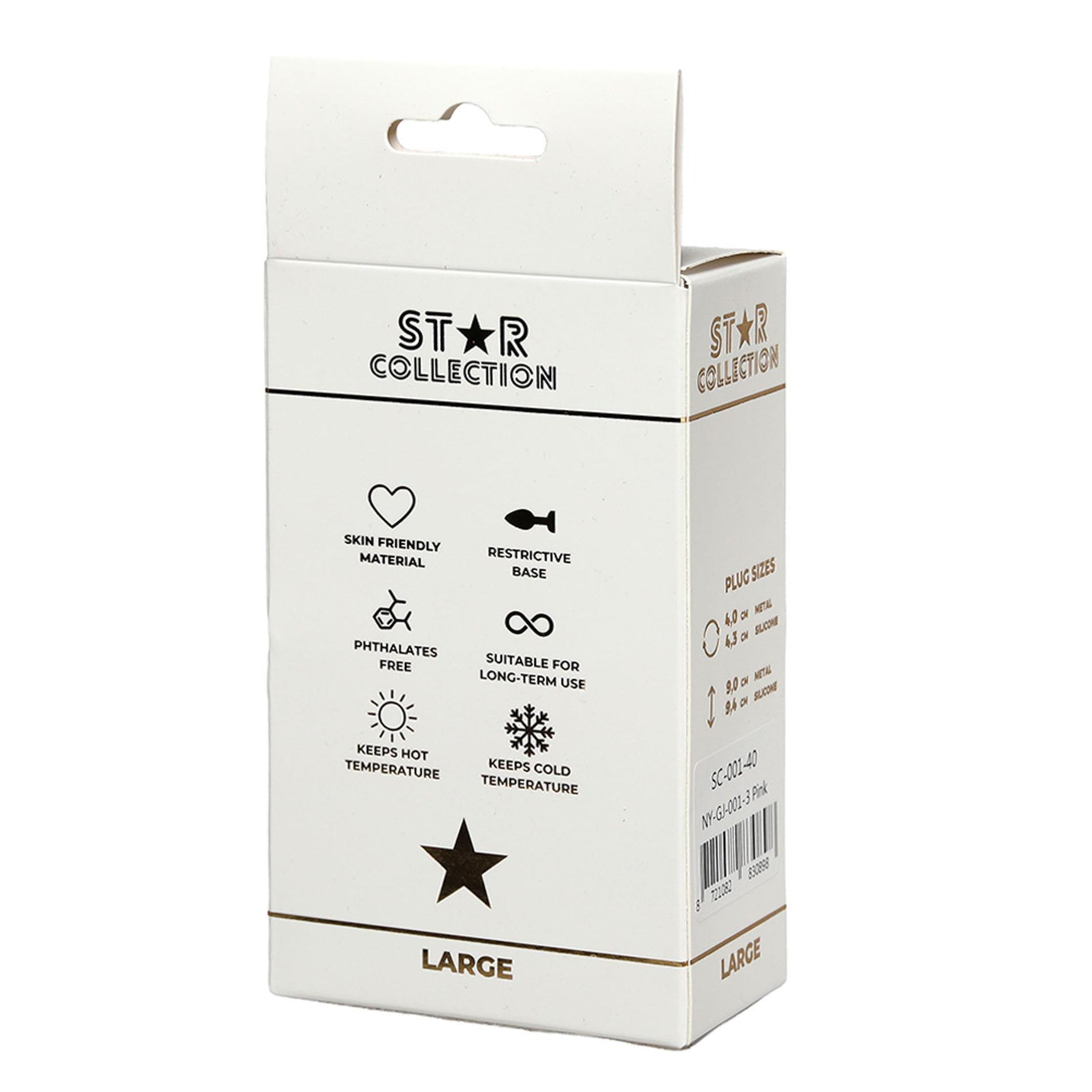Plug anal din silicon Star Collection roz L 10cm cu piatră