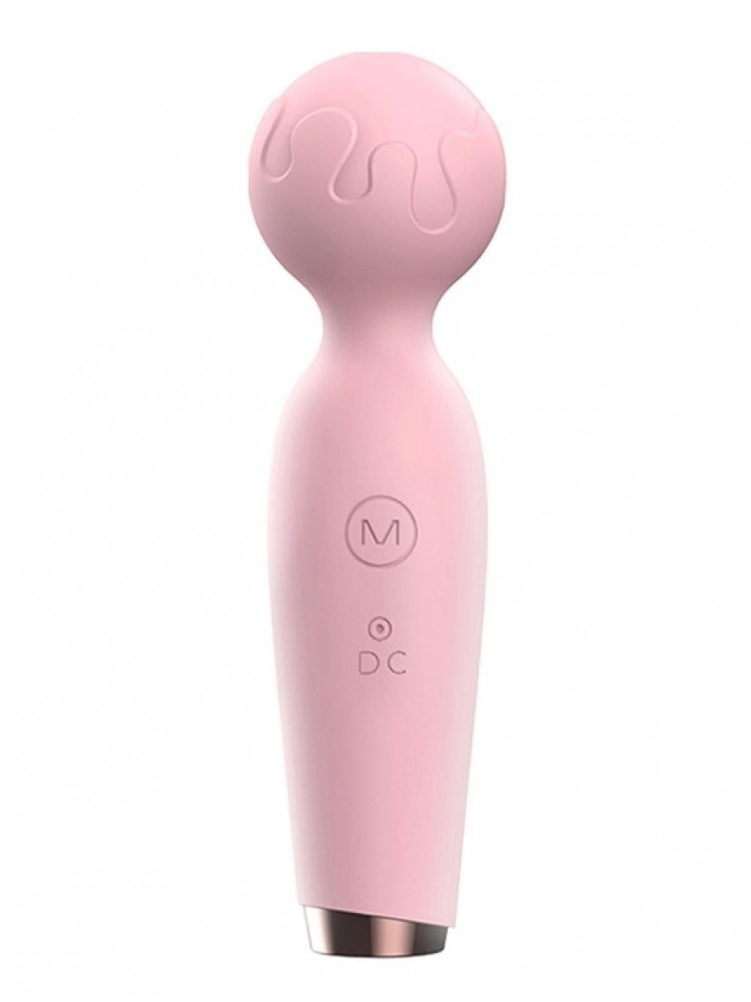 Aparat de masaj Argus mini din silicon, roz, USB, 15 cm