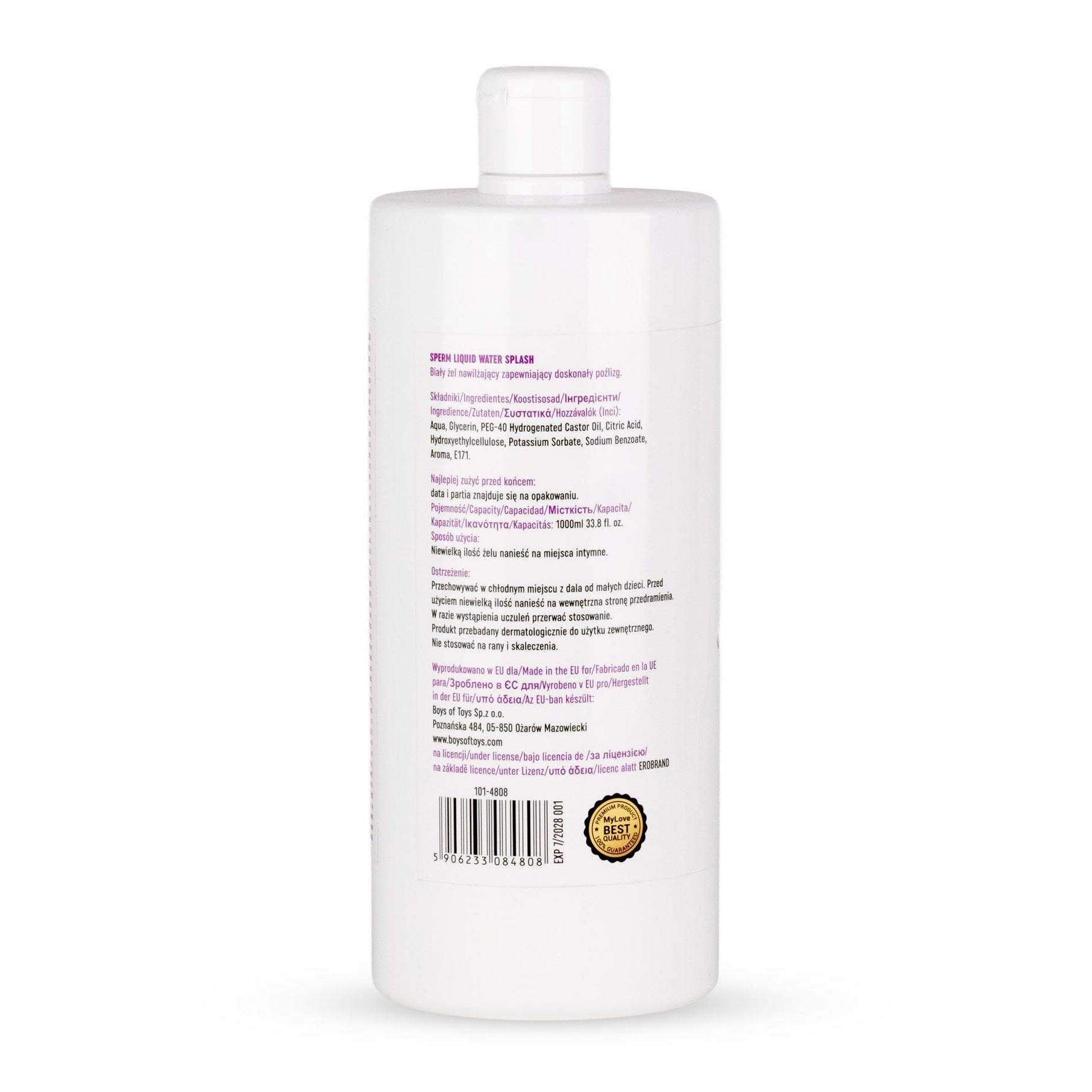 Gel intim MyLove care imită sperma, alb, 1000 ml