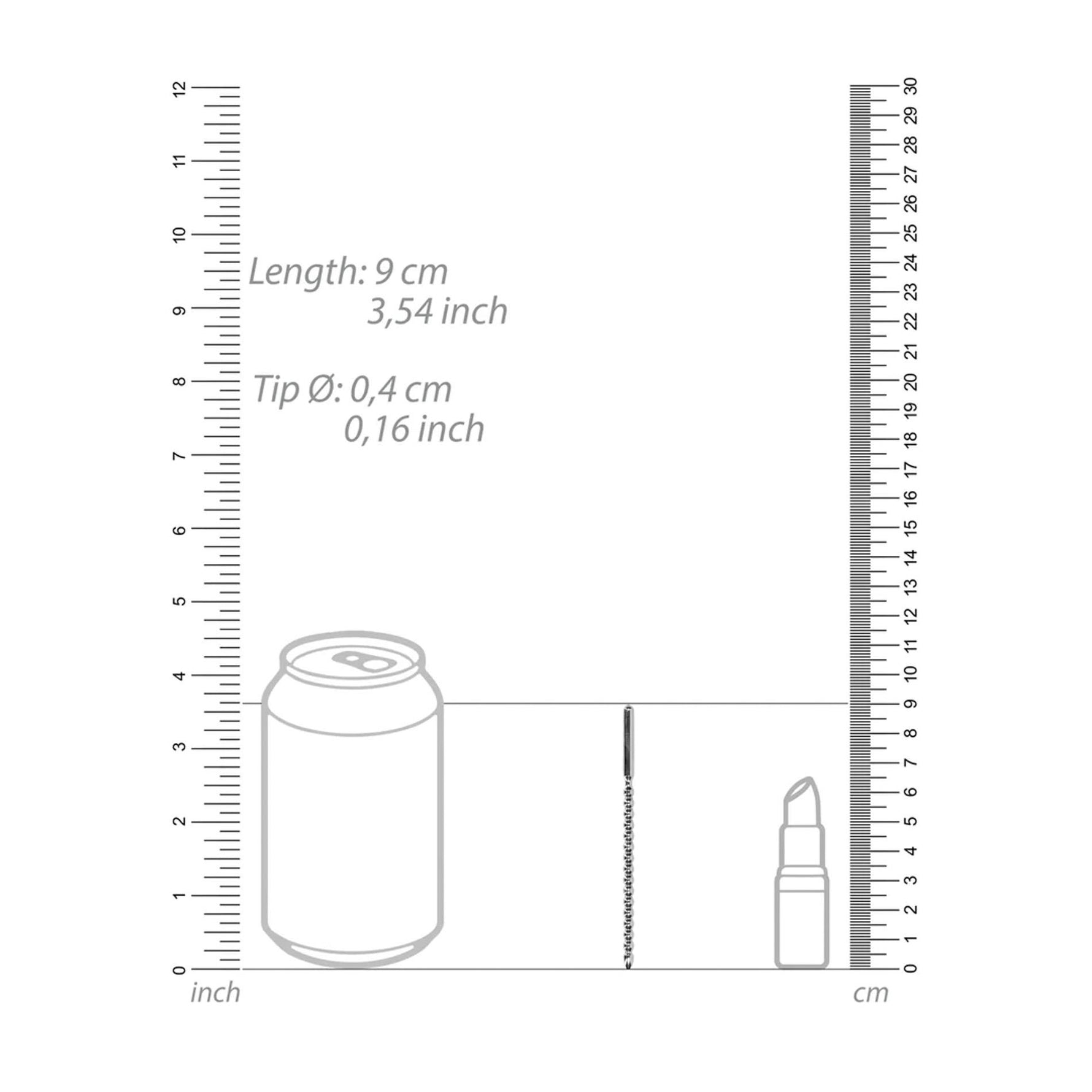 Au! Plug de penis din oțel inoxidabil de 4 mm